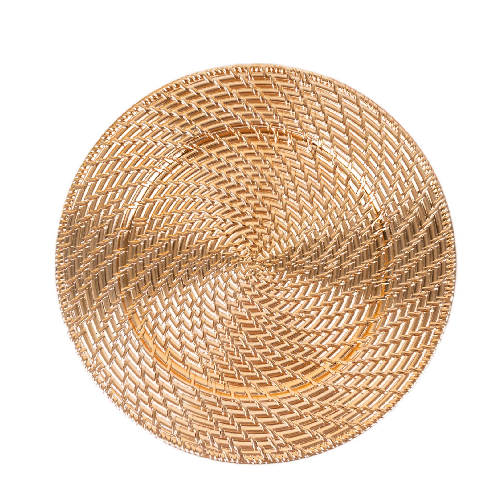 6-Pack Acrylic Charger Plates 13" Round Metallic Gold with Swirl Rattan Pattern - Farmhouse Plastic Charger Tableware - Image 8